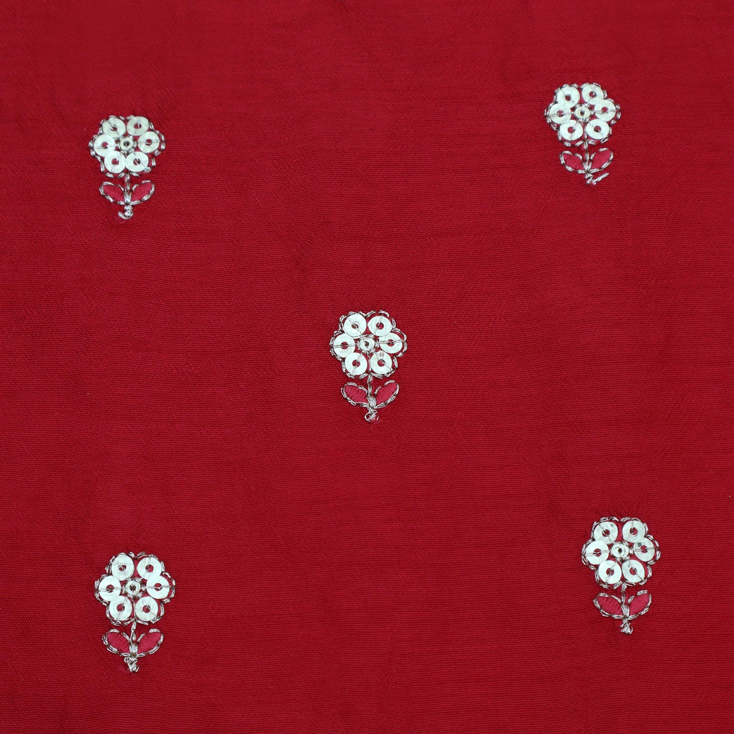 RED Color Nokia Silk Booti Fabric