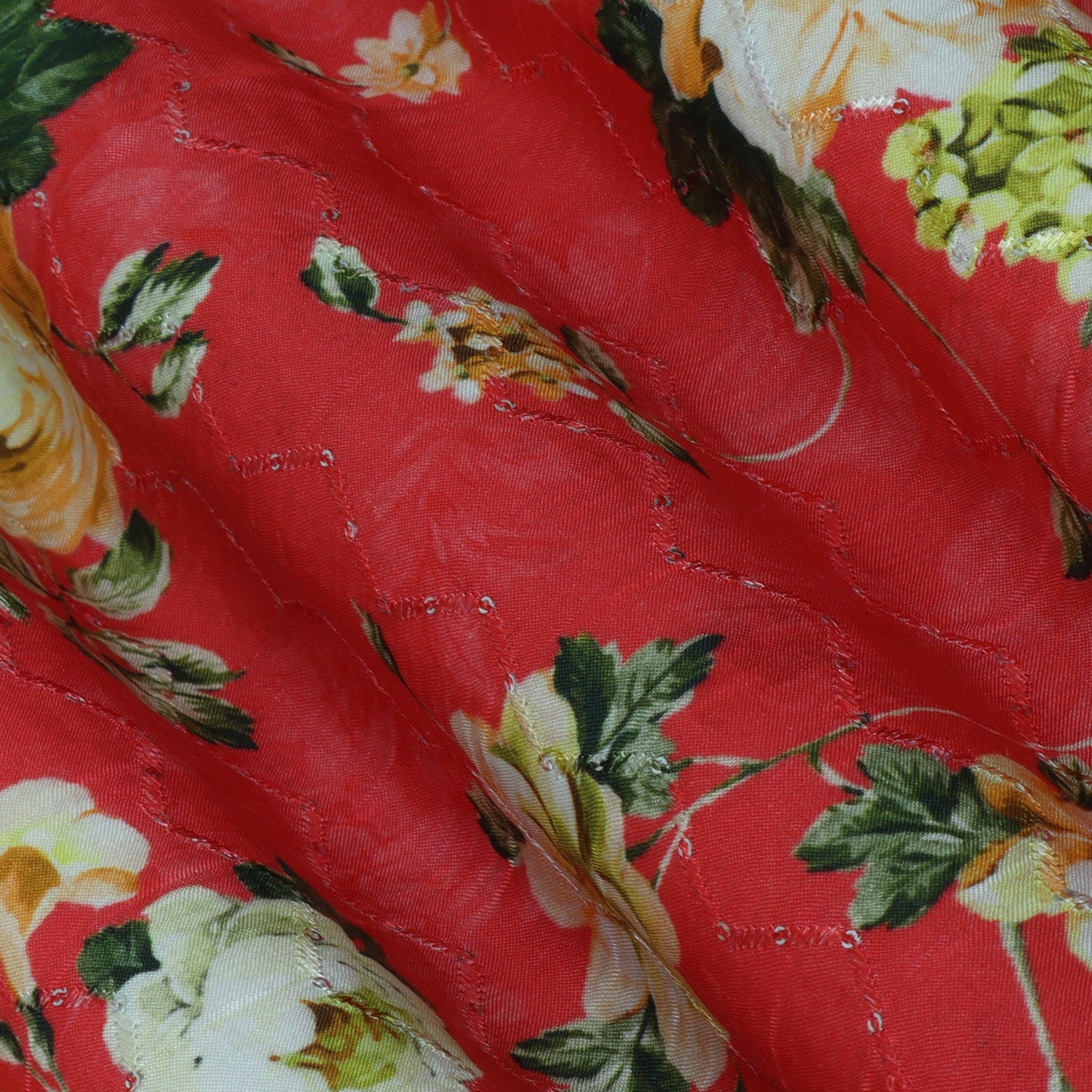 Multi-Color MulMul silk Print Embroidery Fabric