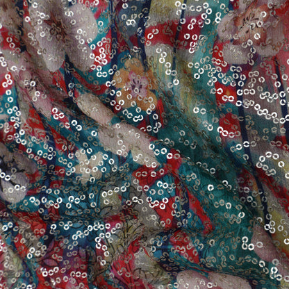 Multi-Color CHINON  WITH Sequins Fabric