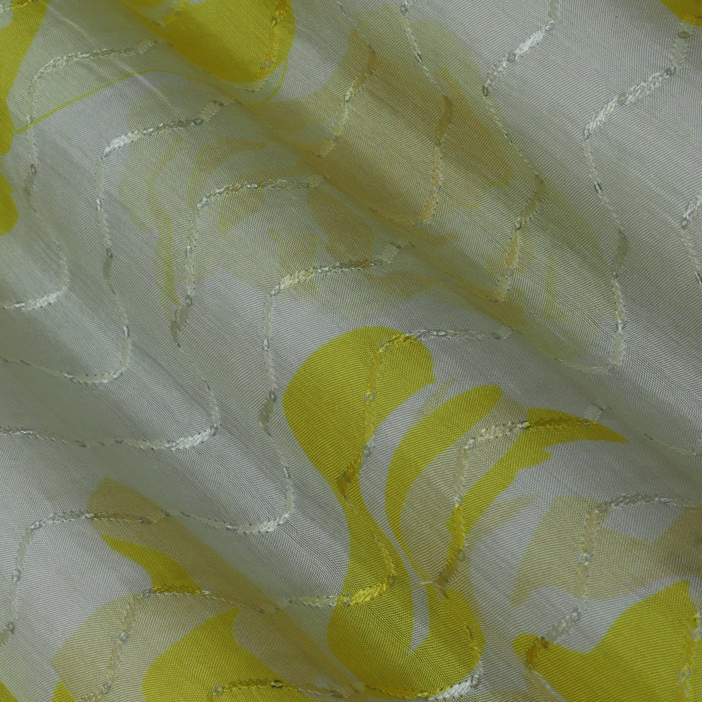 Multi-Color MulMul silk Print Embroidery Fabric