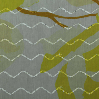 Multi-Color MulMul silk Print Embroidery Fabric