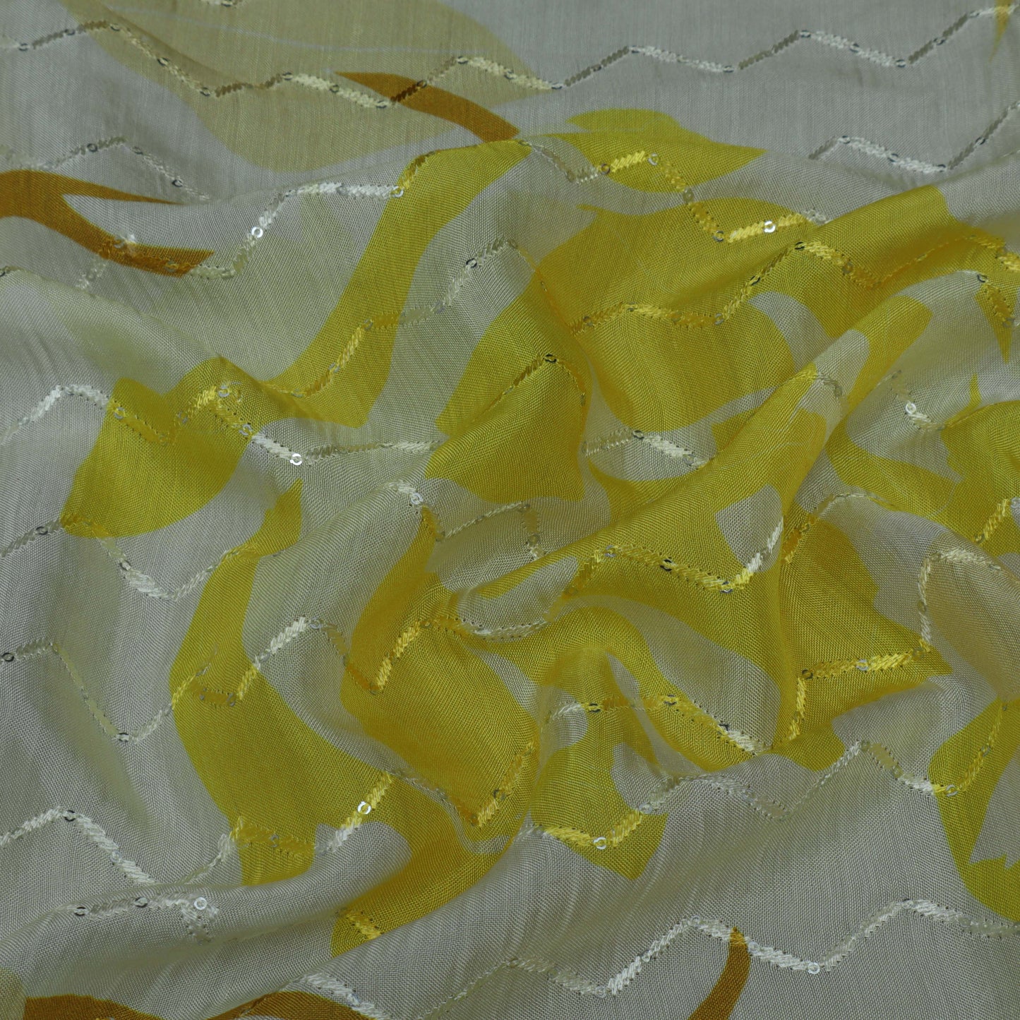 Multi-Color MulMul silk Print Embroidery Fabric