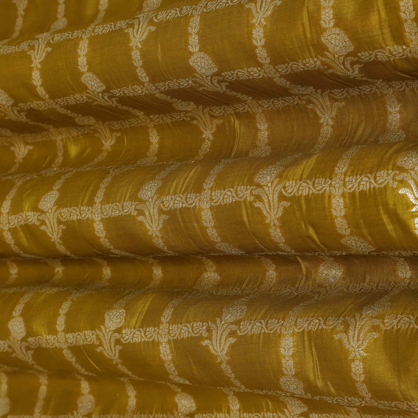 Mustard Color Katan Dupion Silk Brocade Fabric