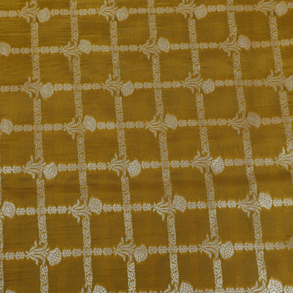 Mustard Color Katan Dupion Silk Brocade Fabric