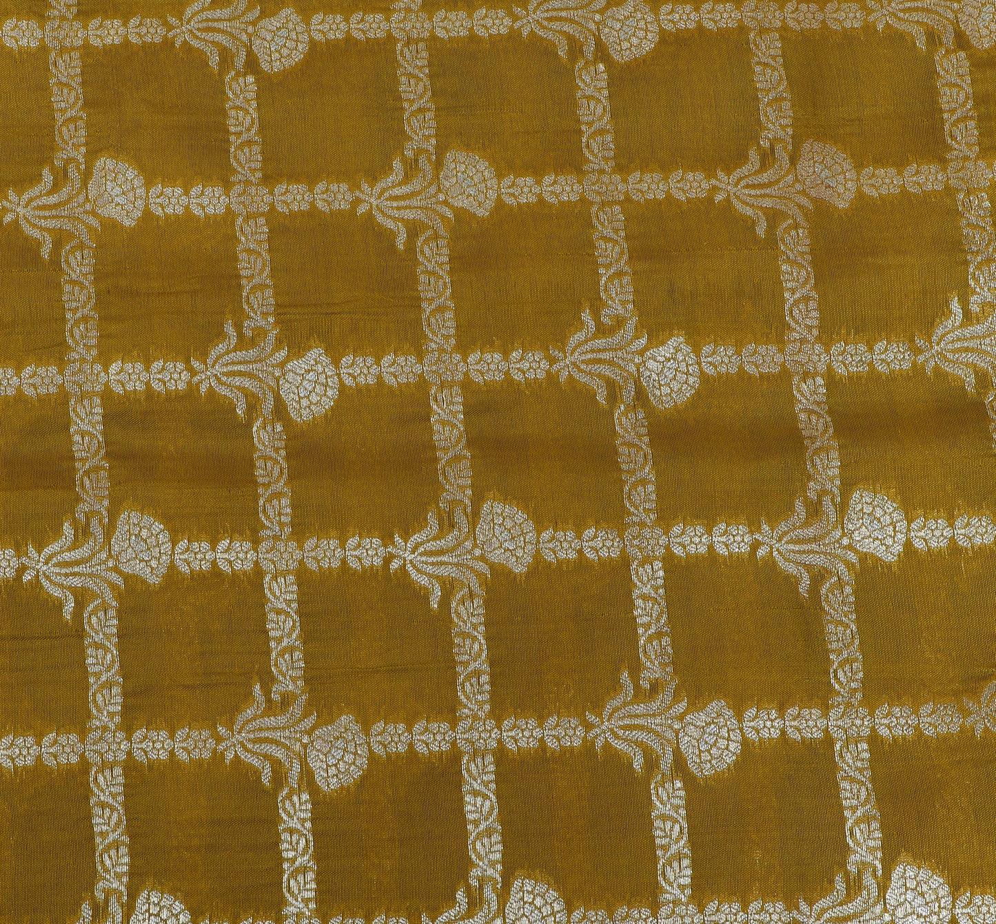Mustard Color Katan Dupion Silk Brocade Fabric