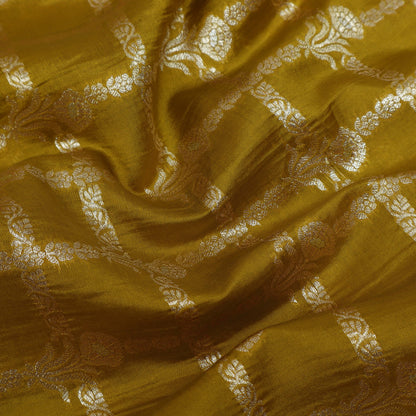 Mustard Color Katan Dupion Silk Brocade Fabric