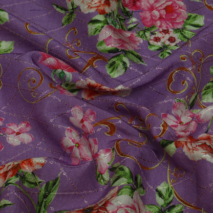 Multi-Color MulMul silk Print Embroidery Fabric