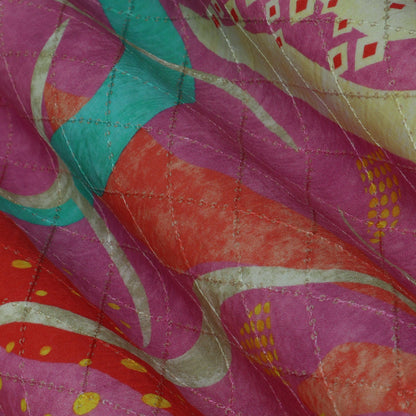 Multi-Color MulMul silk Print Embroidery Fabric