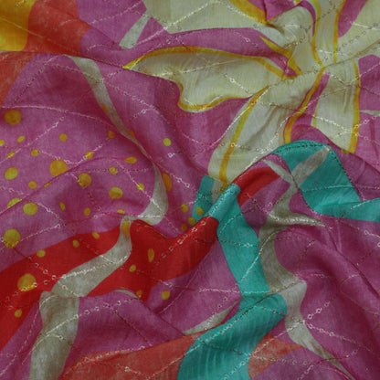 Multi-Color MulMul silk Print Embroidery Fabric