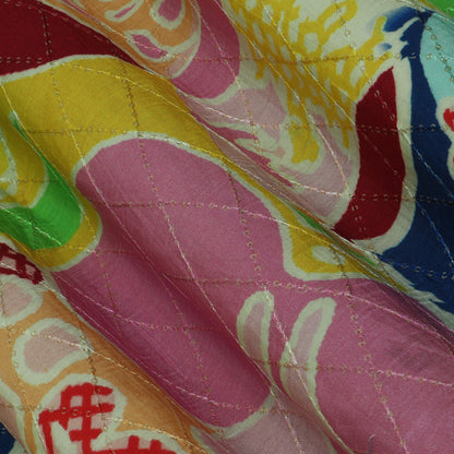 Multi-Color MulMul silk Print Embroidery Fabric