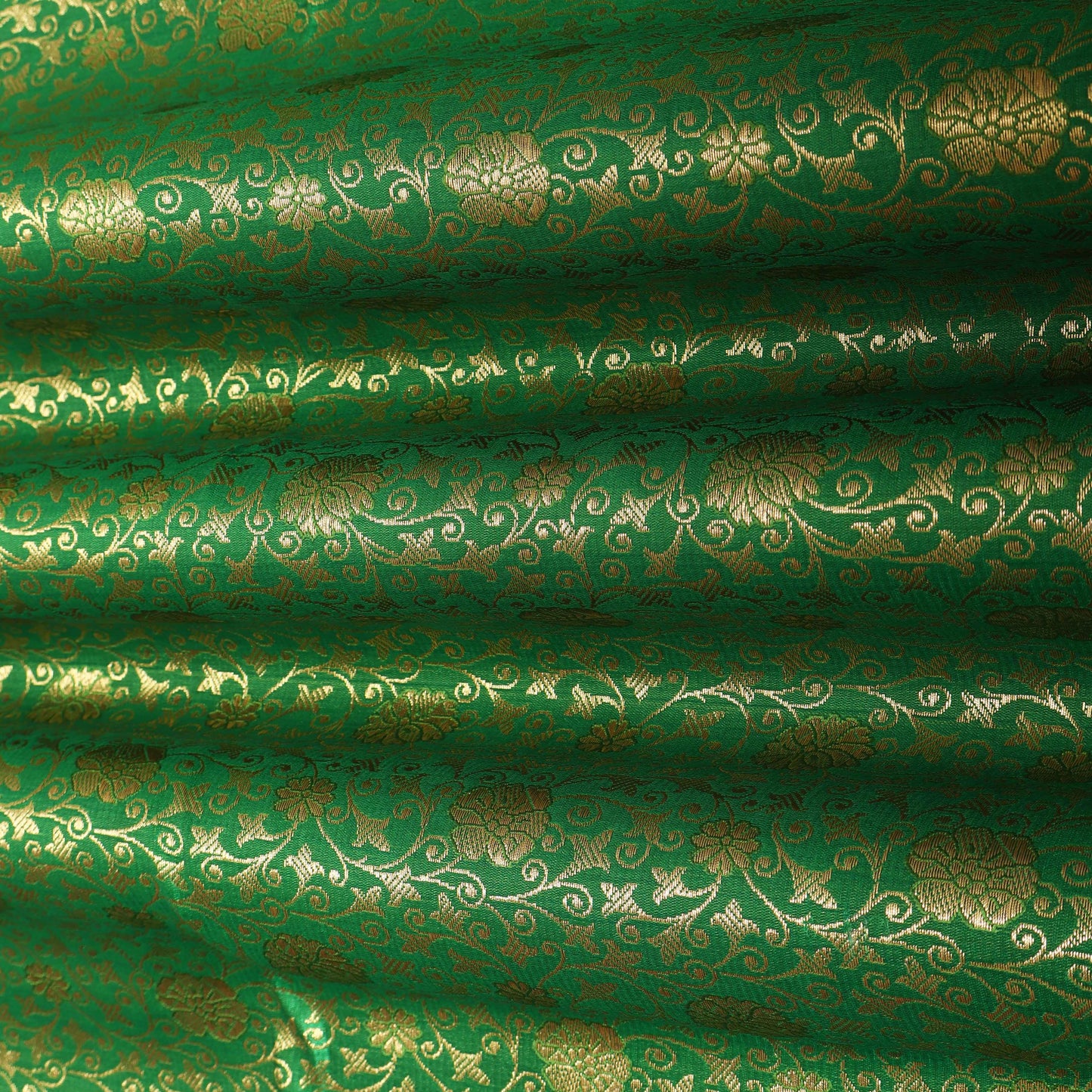 Green Color SATIN Brocade Fabric