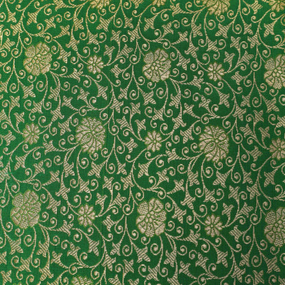 Green Color SATIN Brocade Fabric