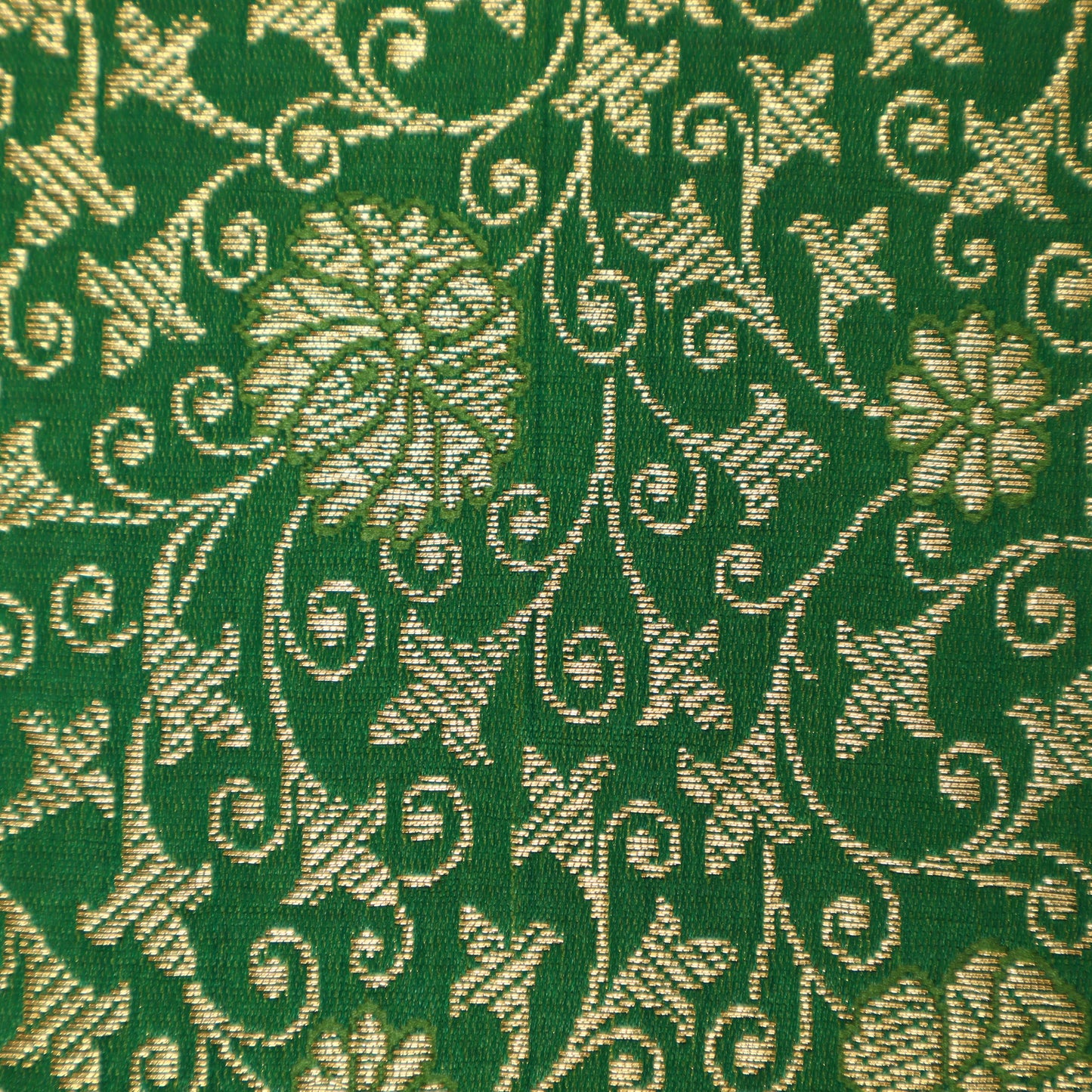 Green Color SATIN Brocade Fabric