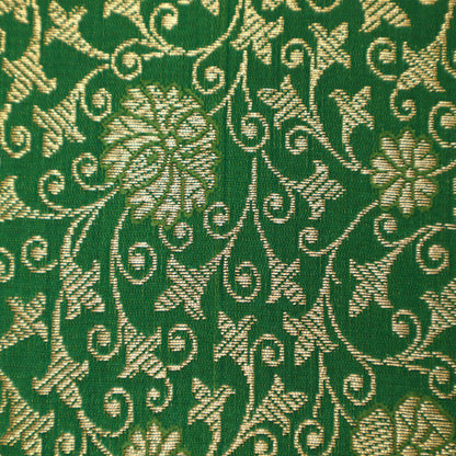 Green Color SATIN Brocade Fabric