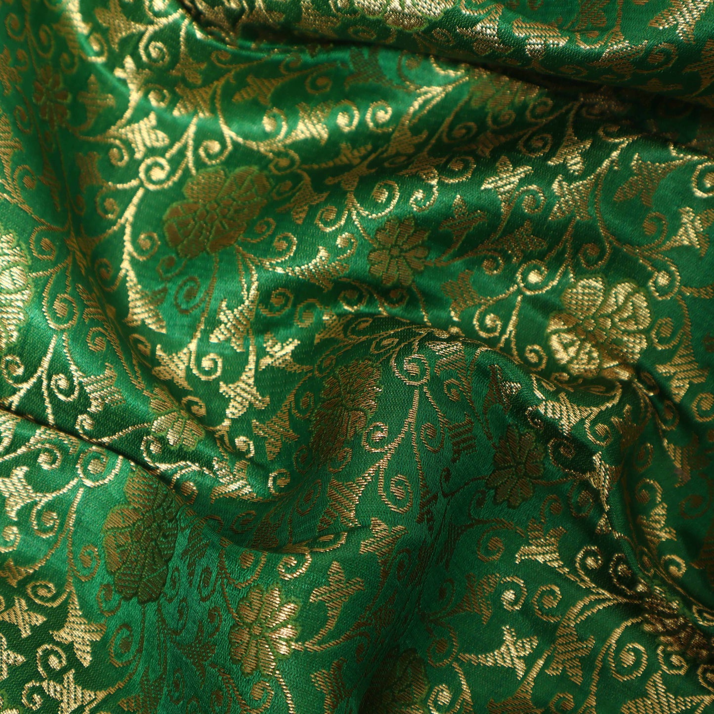 Green Color SATIN Brocade Fabric