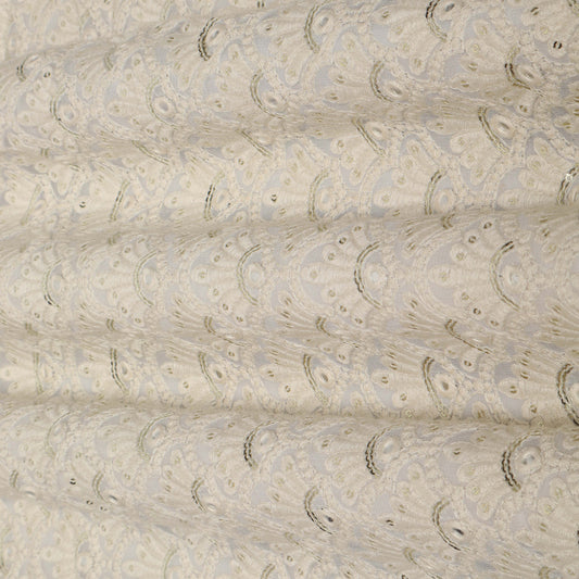 White Color Georgette Embroidery Fabric
