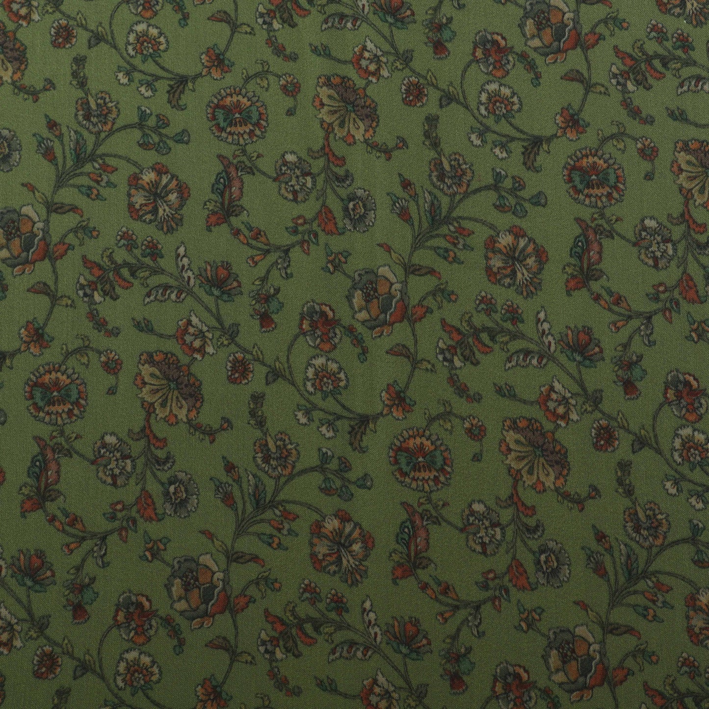 Green Muslin Print Fabric