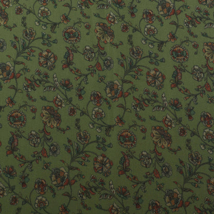 Green Muslin Print Fabric