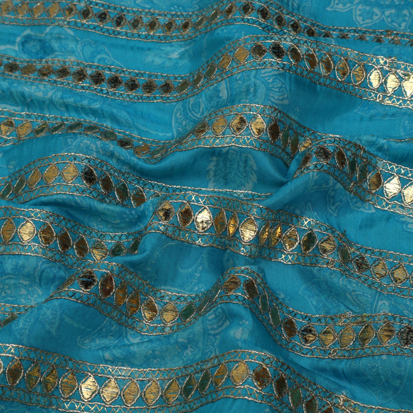 Multi-Color MulMul silk Print Embroidery Fabric