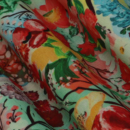 Multi-Color Chinon Crush Print Fabric