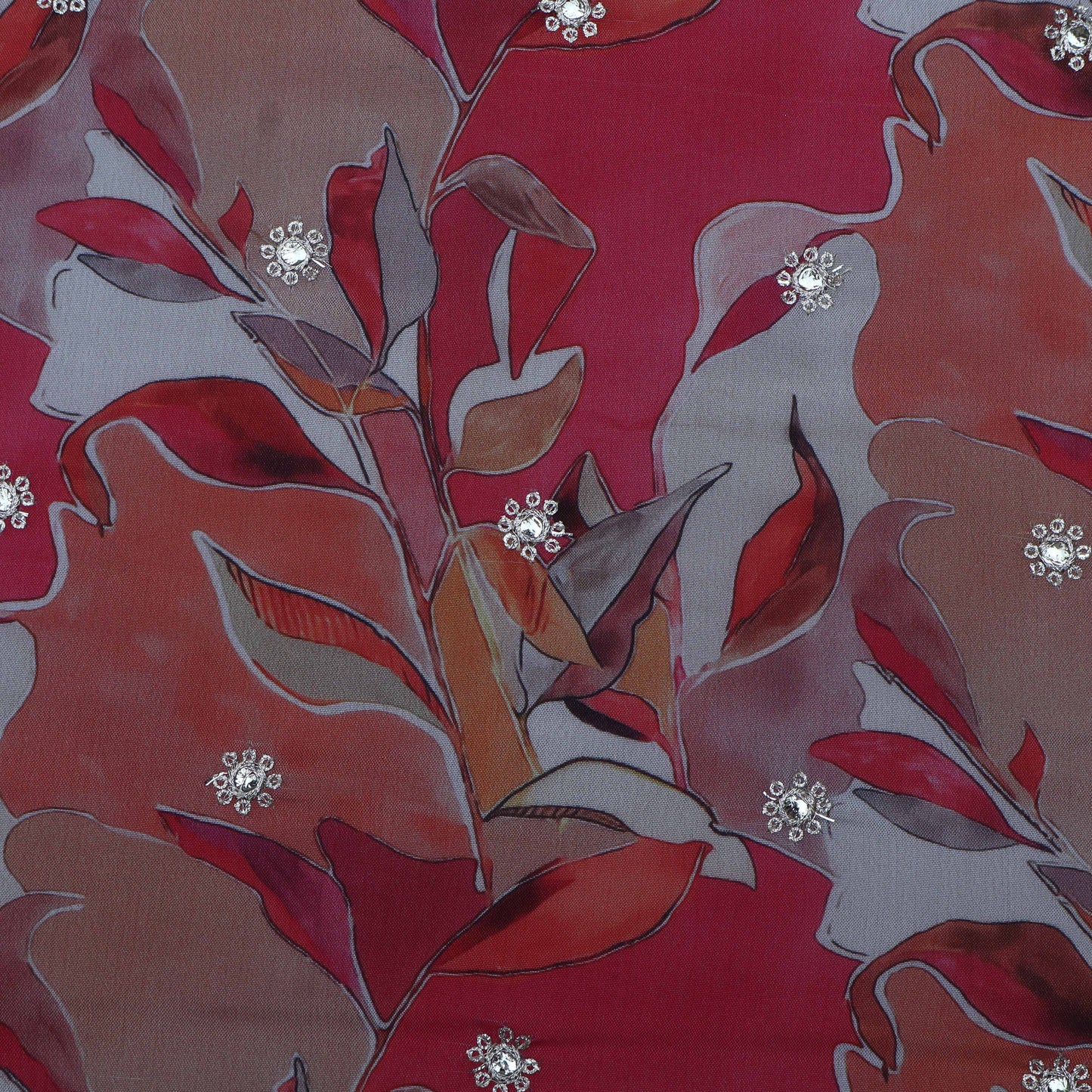 Chinon Print Embroidery Fabric
