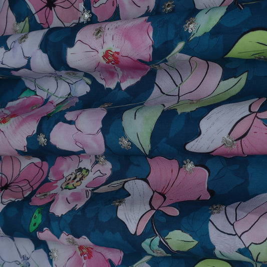 Chinon Print Embroidery Fabric