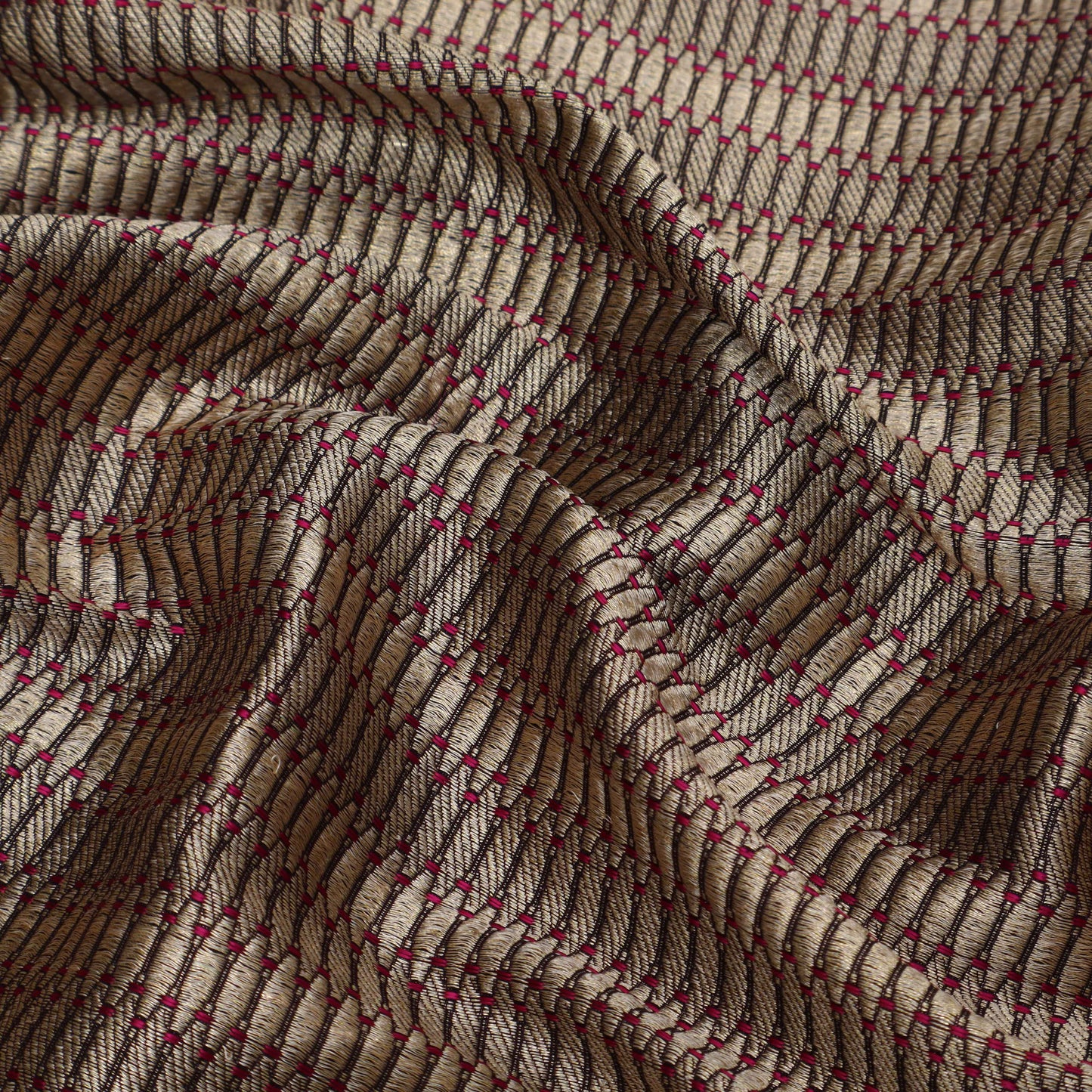 Wine Color Meena Brocade Fabric