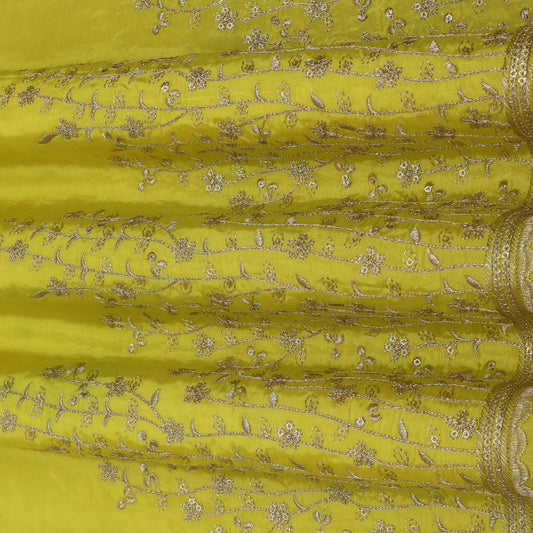 Crepe Border Embroidery Fabric