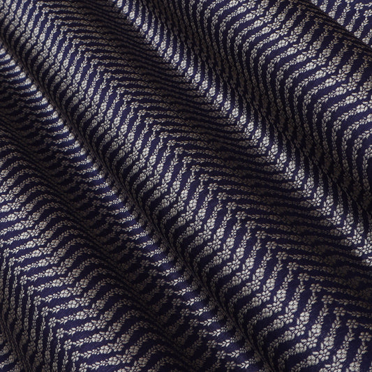 NAVY BLUE Color KATAN BROCADE Fabric