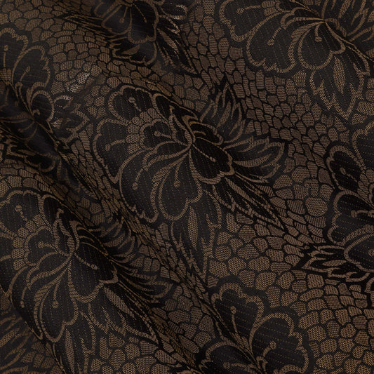 BLACK Color CHINIA SILK BROCADE Fabric