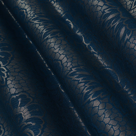 Teal Blue Color CHINIA SILK BROCADE Fabric