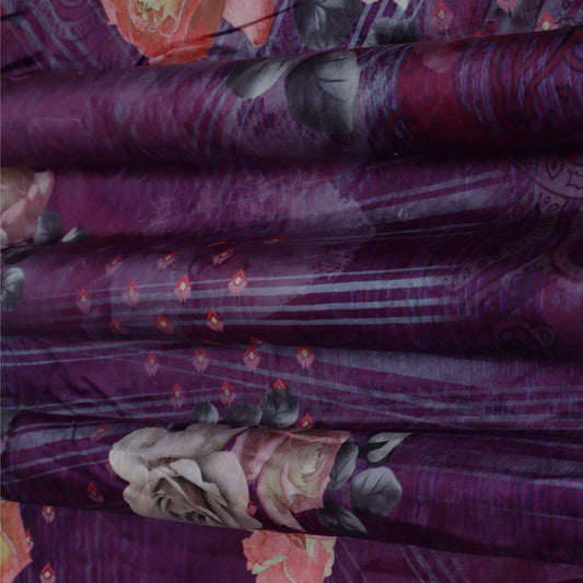 Multicolor Velvet Print Fabric