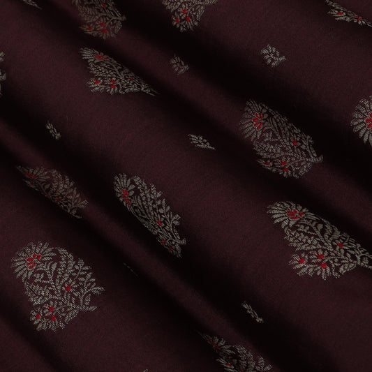 BROWN Color CHINIA SILK BROCADE Fabric