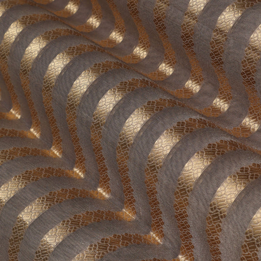 Grey Color Tissue Stripe Fabric