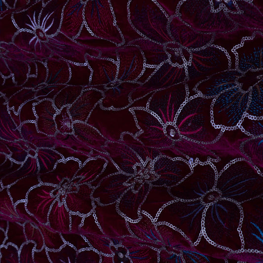 Rani Color Velvet Embroidery Fabric