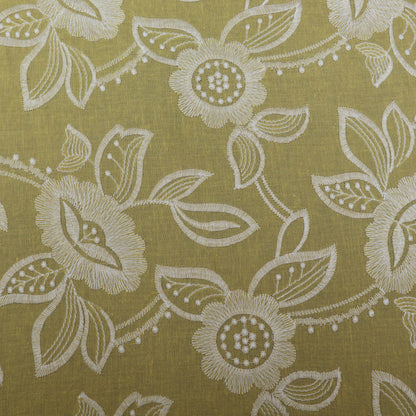 YELLOW Color Cambric Cotton Embroidery Fabric