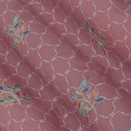 Colored Lawn Embroidey Fabric