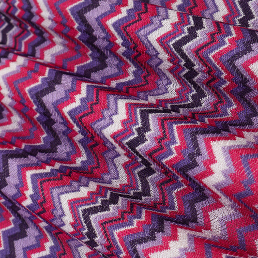 Multi Colored Zigzag Knitted Print Fabric