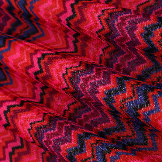 Multi Colored Zigzag Knitted Print Fabric