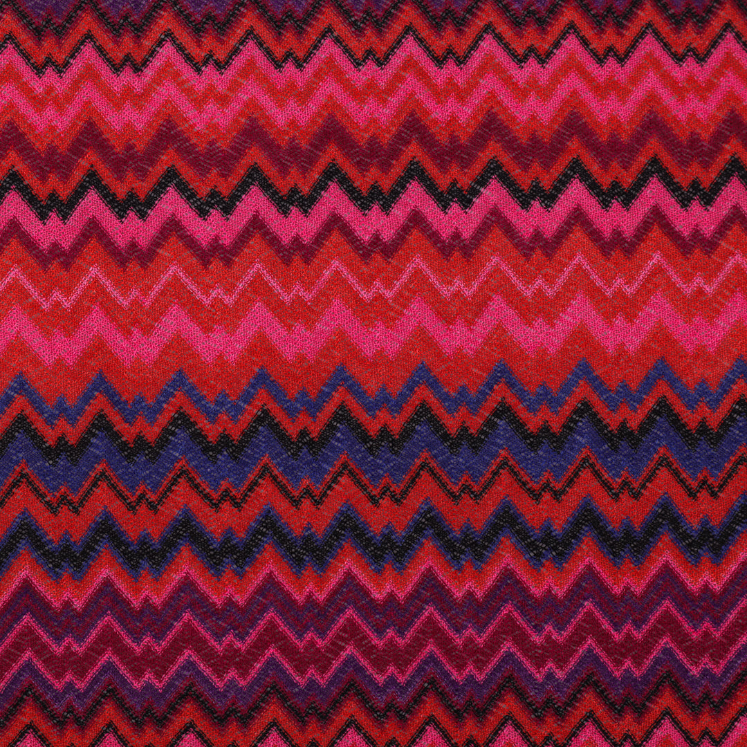 Multi Colored Zigzag Knitted Print Fabric