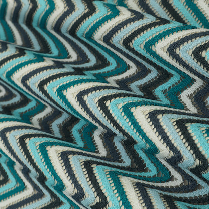 Multi Colored Zigzag Knitted Print Fabric