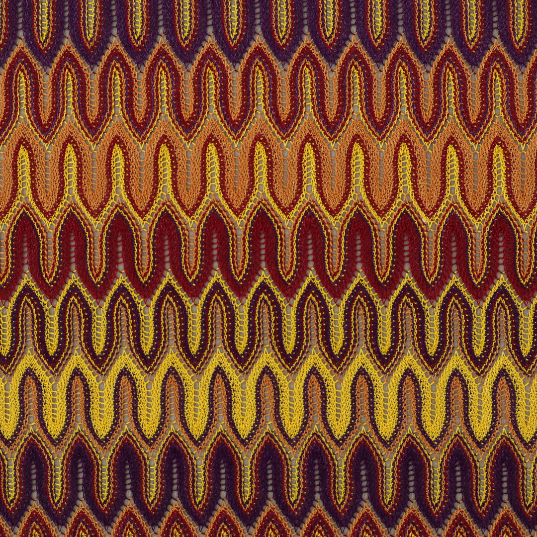 Multi Colored Zigzag Knitted Print Fabric