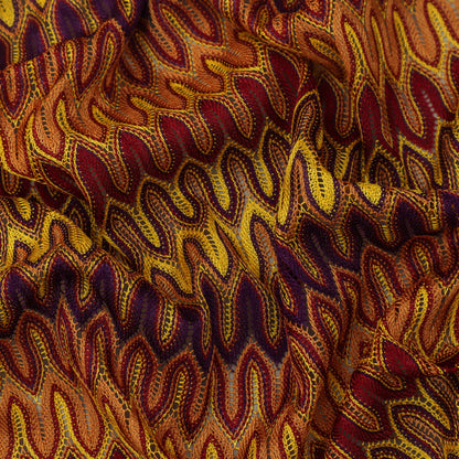 Multi Colored Zigzag Knitted Print Fabric