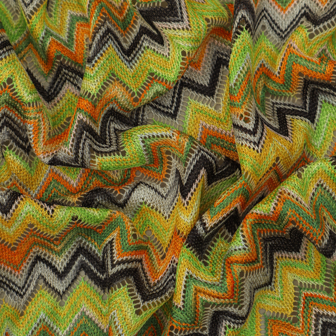 Multi-Color Missoni Zigzag Knitted Fabric