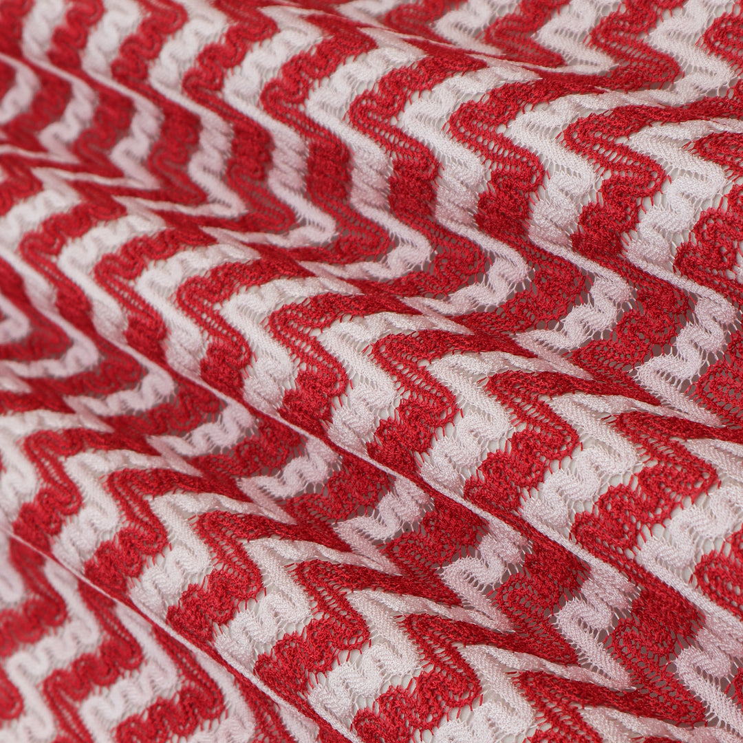 Multi-Color Zigzag Knitted Fabric