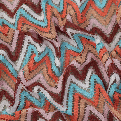 Multi-Color Zigzag Knitted Fabric