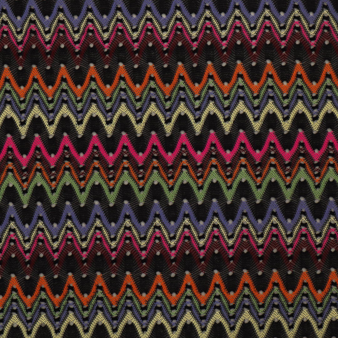 Multi-Color Zigzag Knitted Fabric