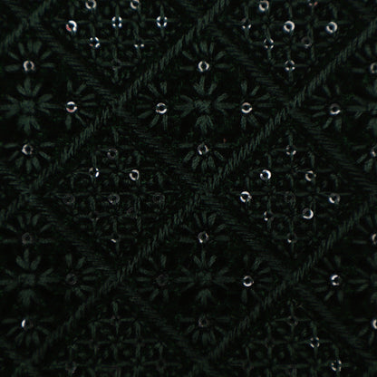 BOTTLE GREEN Color Velvet Embroidery 44' Fabric