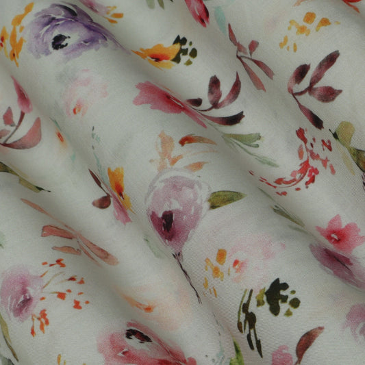 Multi-Color Mulmul Print Fabric