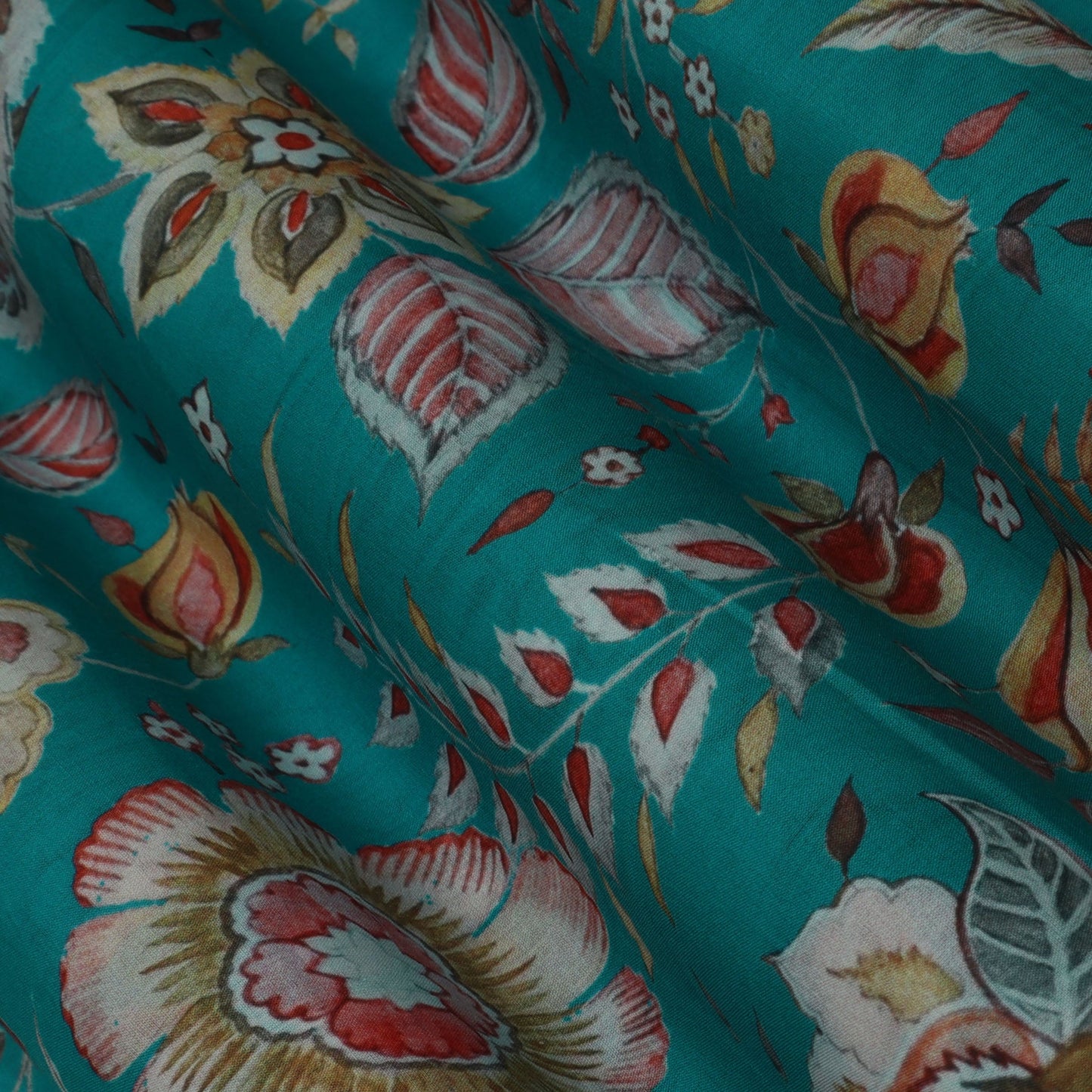 RAMA GREEN Color Mulmul Print Fabric